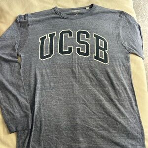 League UCSB Heather Navy Long Sleeve Crew